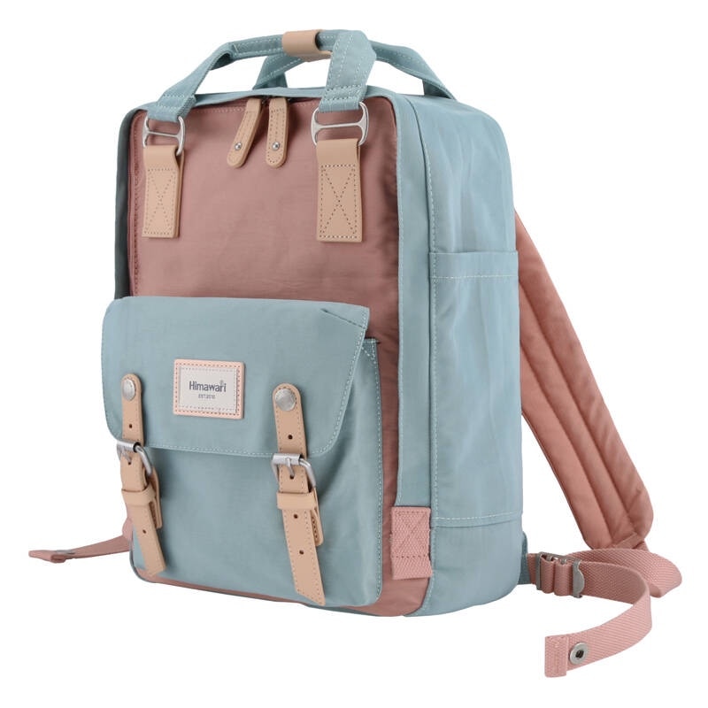 Rucsac pentru laptop Himawari, 14 inch, Capacitate 16L, Albastru/Roz