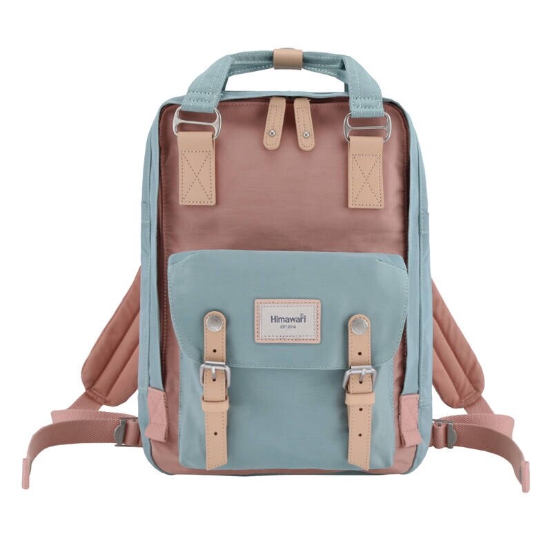 Rucsac pentru laptop Himawari, 14 inch, Capacitate 16L, Albastru/Roz