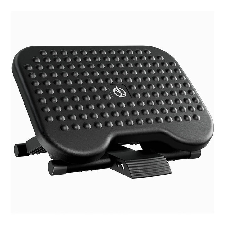 Suport pentru picioare ergonomic Huanuo HNFR3, ajustabil 11-17 cm, culoare neagra, dimensiuni 45.7x33x11 cm