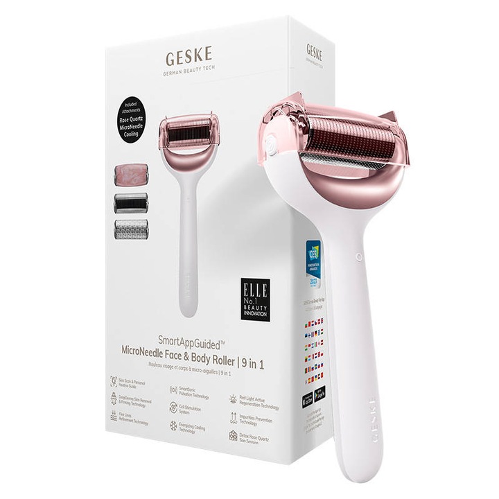 Смарт ролер за лице с микроигли Geske GK000042SL01 9 в 1, Pearl