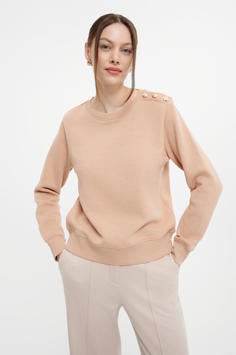 GreenPoint, Bluza de trening cu decolteu rotund, Roz pastel