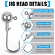 25db Jig Ball készlet, SINBINTA, korrózióálló, robusztus és strapabíró, 10 horgászcsalikkal, szögesdrót hegyével, tökéletes vacakokhoz, sügérhez, pisztránghoz, ürömhöz, kékkocsányhoz és más halfajtákhoz, 3,5/5/7/10/14g, fém, ezüst