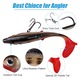 5 db-os gumicsali készlet Jig Hook-al, SINBINTA, csuka alakú, evezőfarkú wobbler, valósághű mozgás, csali horgászathoz süllőre, pisztrángra, pontyra friss vagy sós vízben, 7,5 cm, 12 g, többszínű