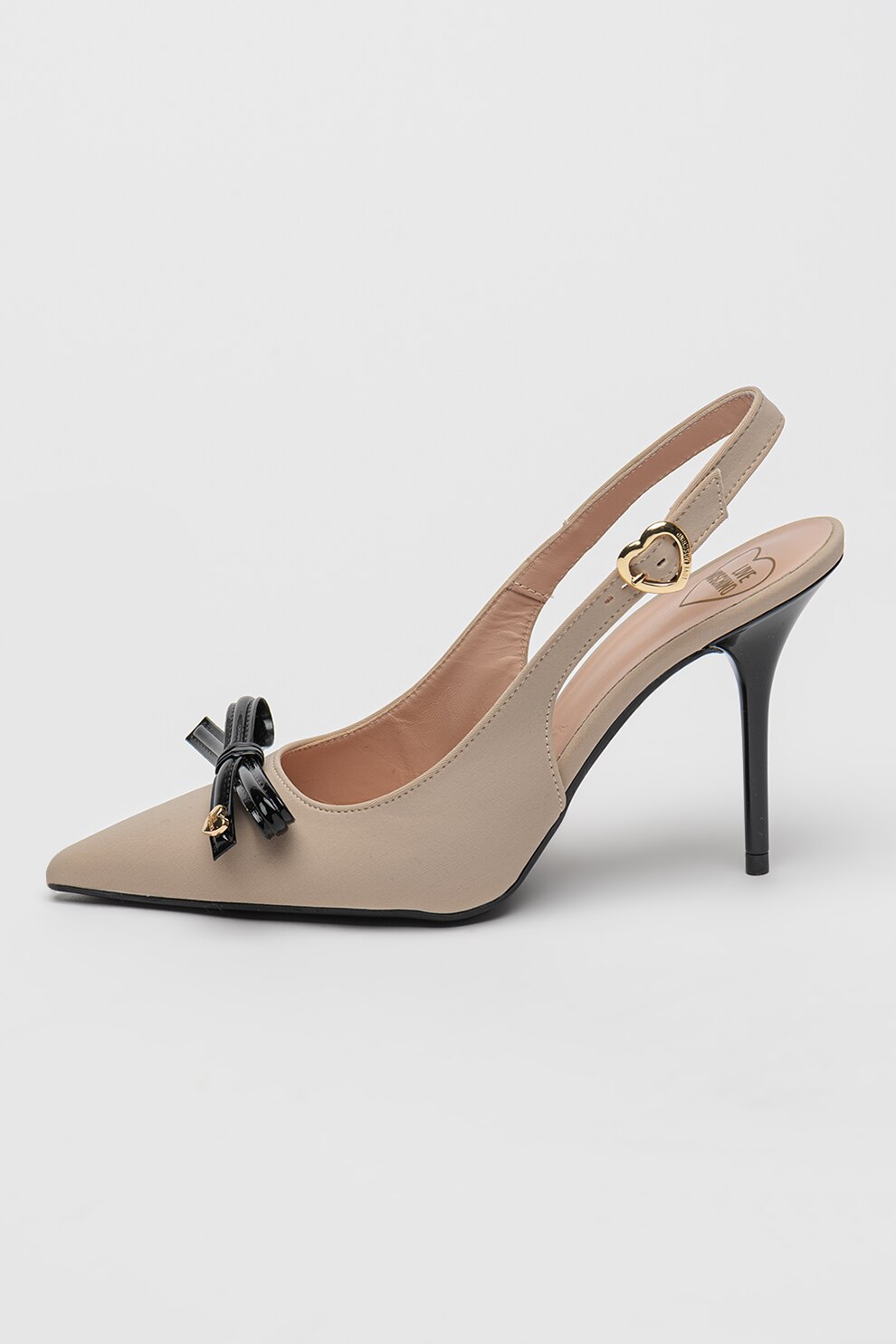 Love Moschino, Pantofi cu toc stiletto si varf ascutit, Camel, 39