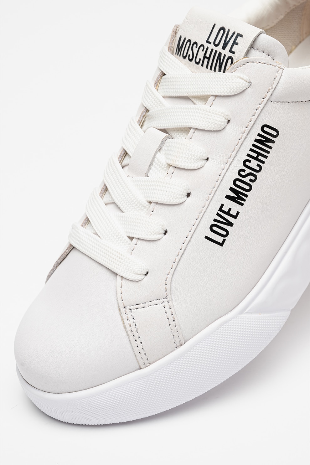 nozominnn♡ Love Moschino, Pantofi sport low-cut de piele ecologica, Negru, 36