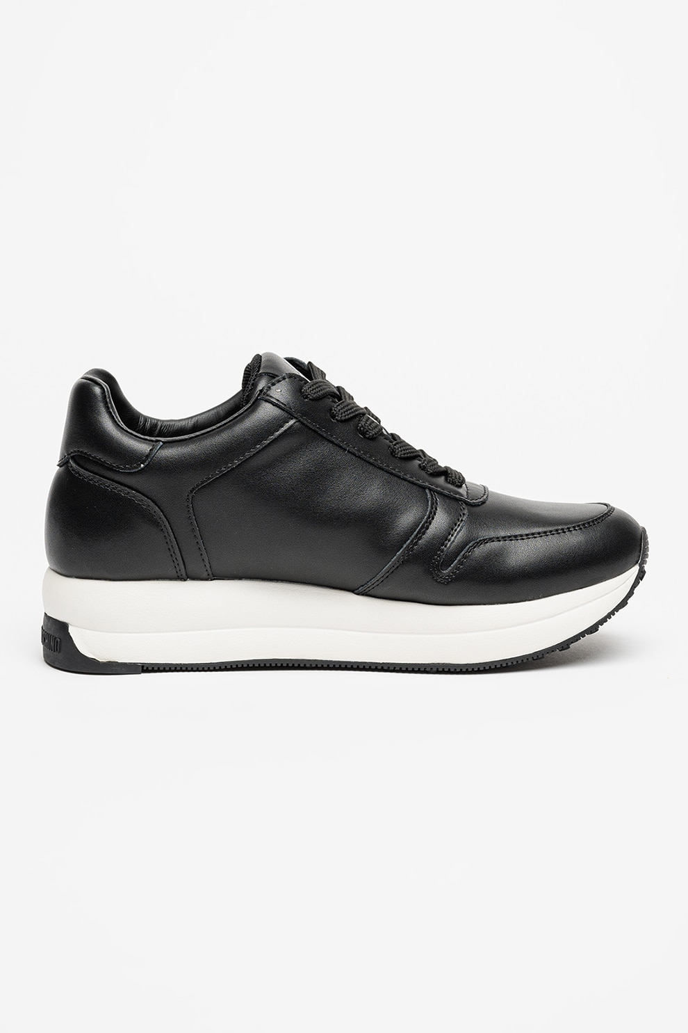 nozominnn♡ Love Moschino, Pantofi sport low-cut de piele ecologica, Negru, 36