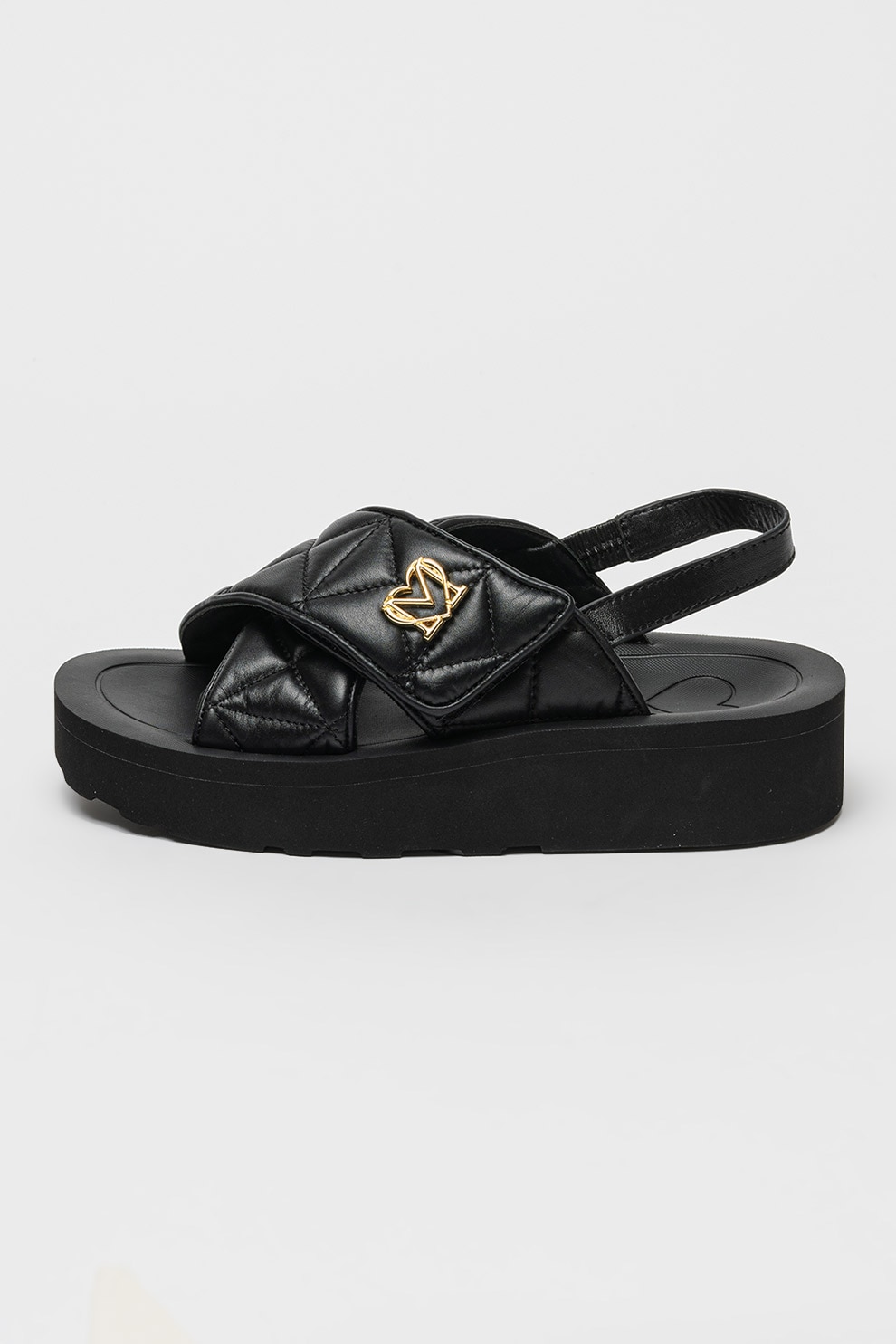 Love Moschino, Sandale cu aplicatii cu tinte inima Jelly Thong