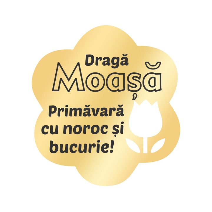 Martisor Brosa Inox Floare Aurie Urare Moasa