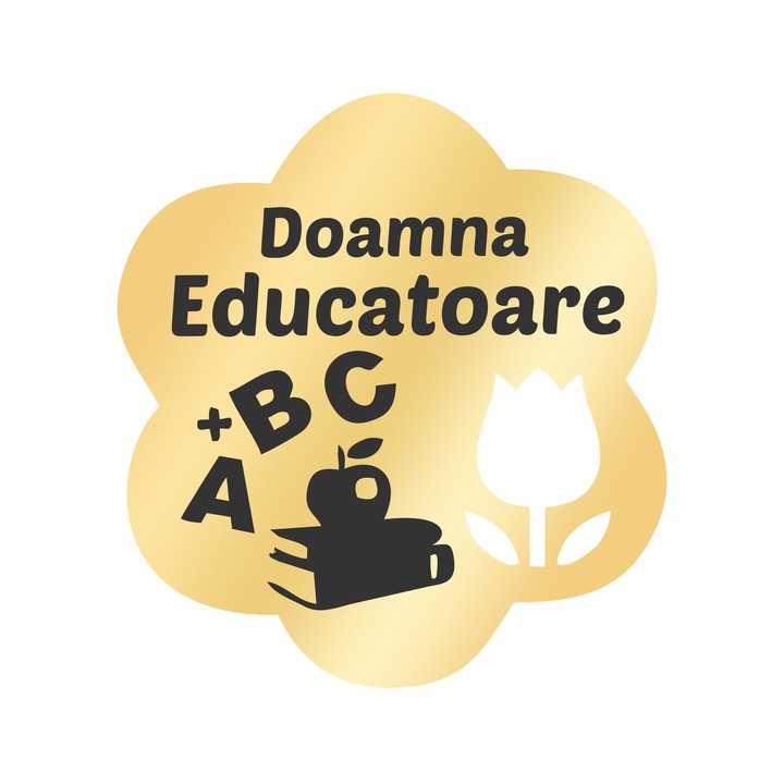 Martisor Brosa Inox Floare Aurie Doamna Educatoare