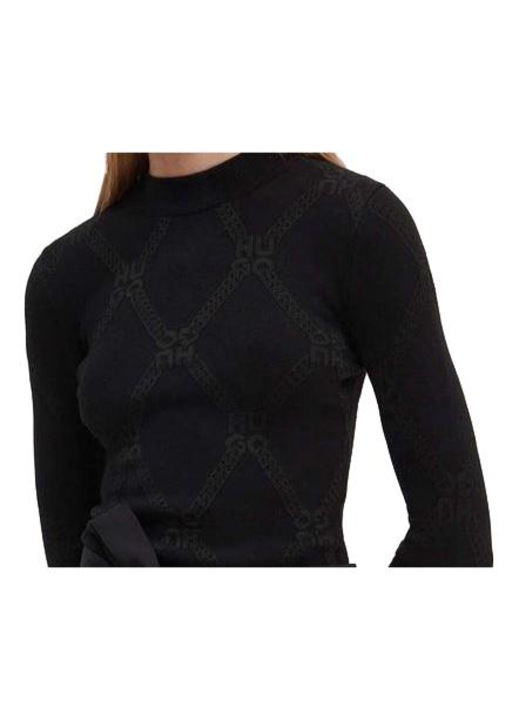 Pulover dama 50518323, HUGO, Viscoza/Poliester, Negru
