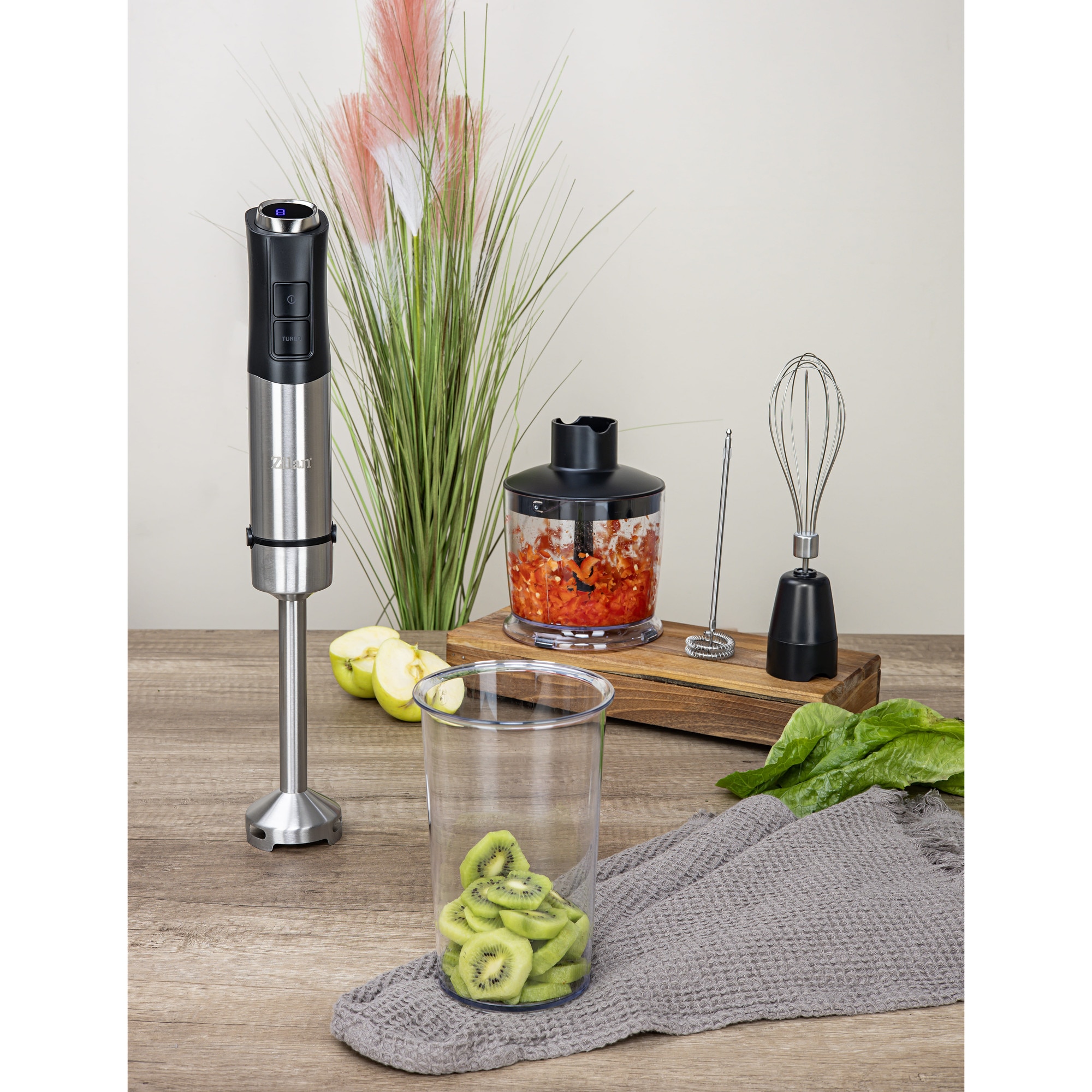 Set blender 5 in 1, putere 1200W, 12 trepte de viteza, functie