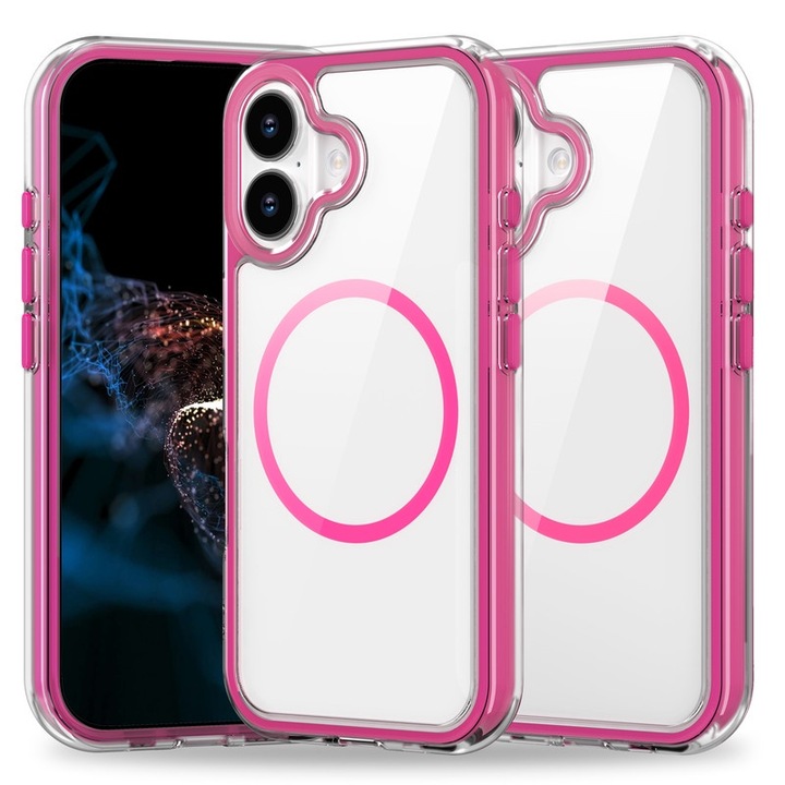 Кейс за телефон Iphone 16 Pro Max, професионална защита с airbag, 2 скрийн протектора, розов