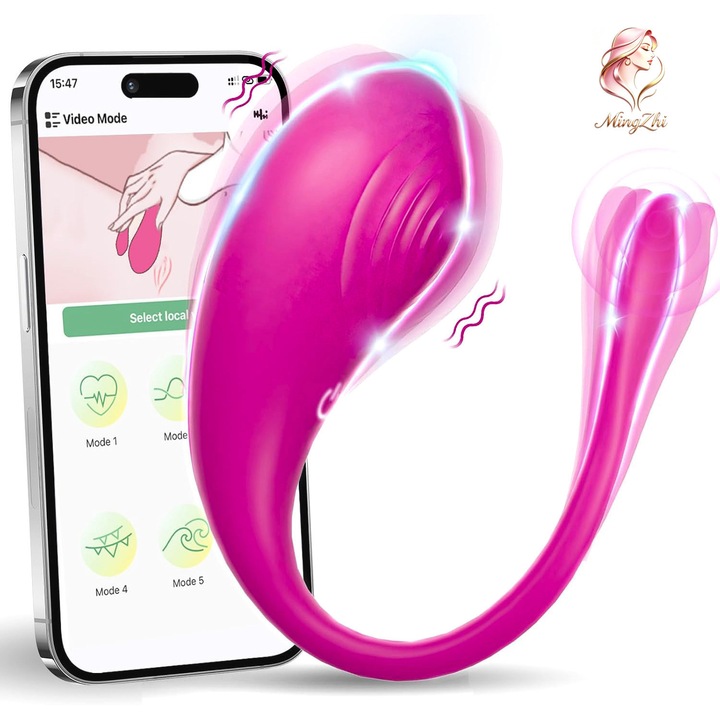 Vibrator femei Mingzhi® jucarii sexuale, Clitoris si Punctul G, Control telefonic, Explozii Orgasme Multiple, Silicon Non-Toxic Neted, Rezistent la apa, Violet