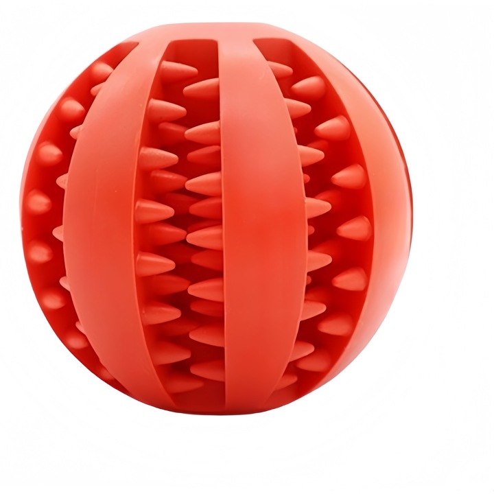 Interaktív labda kutyáknak, természetes gumi játék, nem mérgező, tisztító fogak, felszabadító jutalom, enyhíti a szorongást, fejleszti az intelligenciát, 7cm, piros