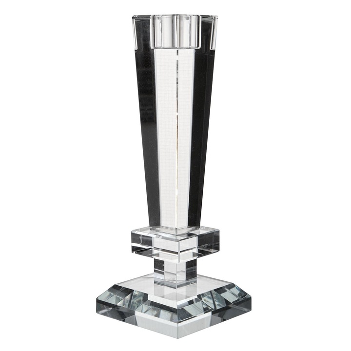 Стъклен свещник за 1 свещ 19см