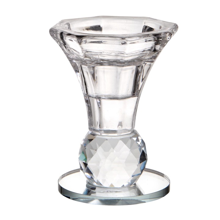 Малък стъклен свещник за една свещ