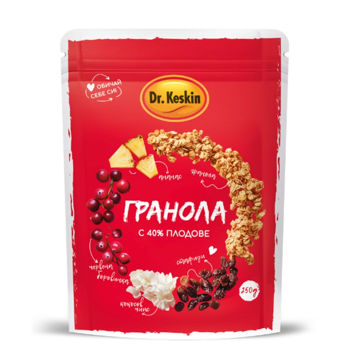 Гранола Д-р Кескин, 40% плодове, 250 гр