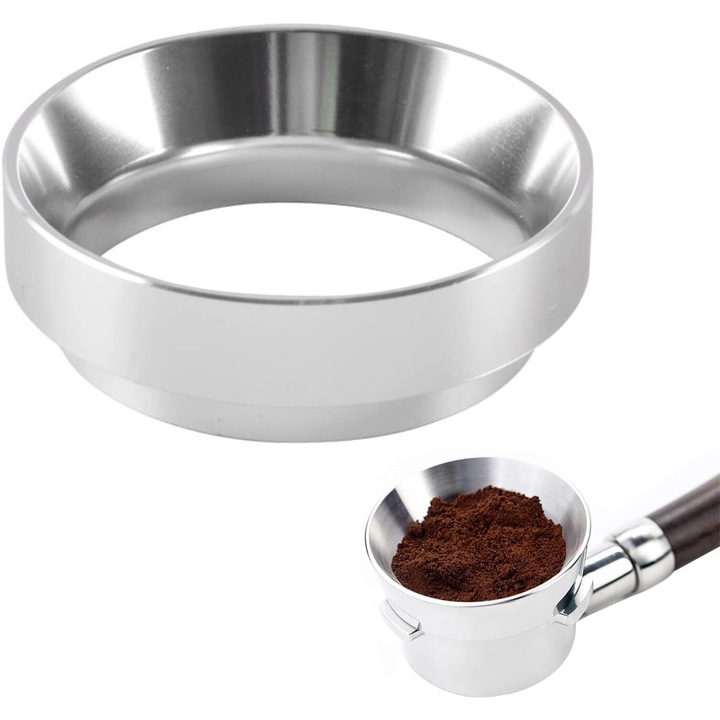 Palnie de dozare espresso 51mm, aliaj de aluminiu, Argintiu
