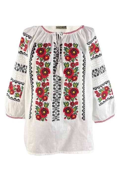 Bluza dama tip ie D24, alb pur/negru, marimea 2XL