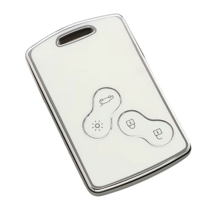 Husa pentru cartela Renault Kaptur Captur Logan Laguna Zoe Koleos Danilo Nema Fluence Megane 2 3 Clio Scenic Duster alb