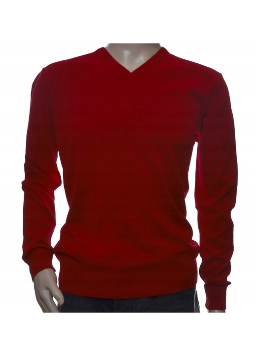 Férfi pulóver, gyapjú/kasmír, piros, M INTL