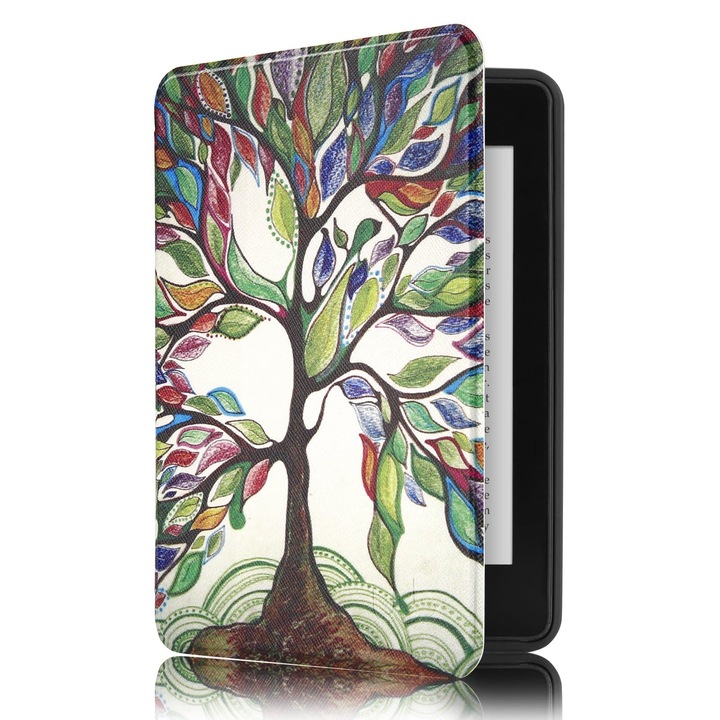 Калъф за Kindle Paperwhite 2024 12-то поколение, 7 инча / Kindle Colorsoft Signature Edition 7 инча тънък, ултра лек, функция за сън/събуждане, магнитно затваряне - дърво на природата