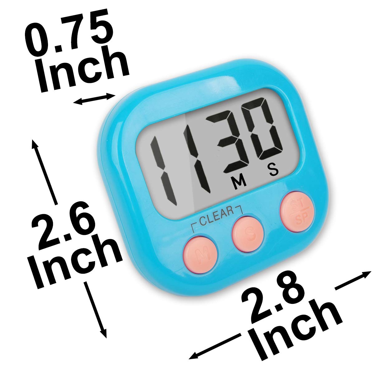 Timer digital magnetic, set 2 bucati, plastic, verde-albastru, 7x1