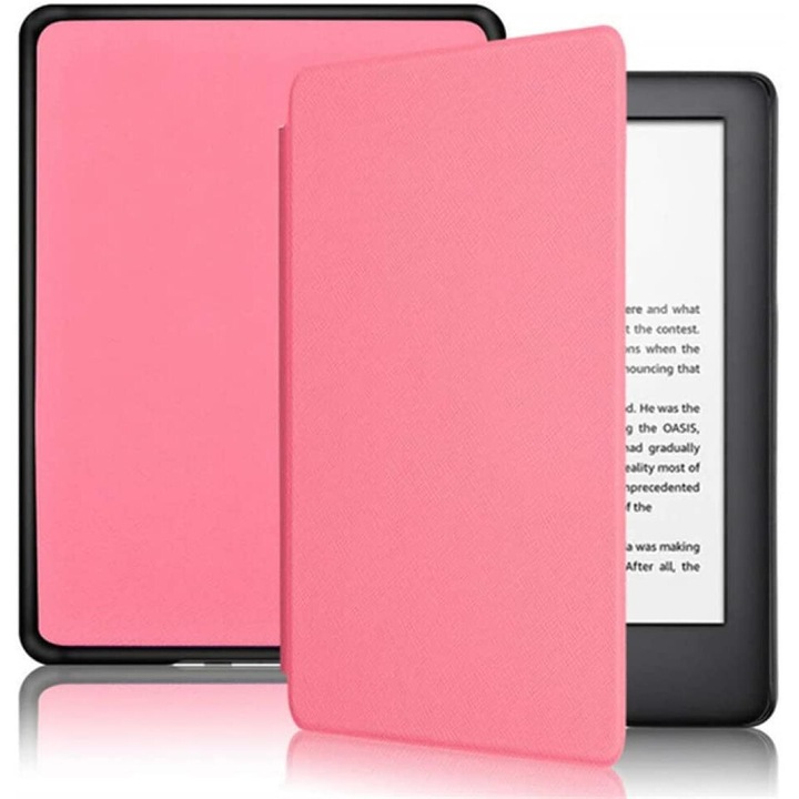 Калъф, За Kindle Paperwhite 2024 12-то поколение, 7 инча, Kindle Colorsoft Signature Edition 7 инча, Тънък, Ултра лек, Магнитно затваряне с функция за сън/събуждане, Розов