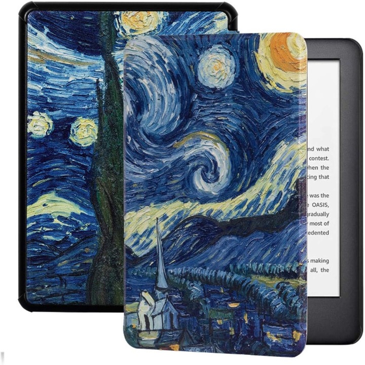 Капак за Kindle Paperwhite 2024 (12-то поколение) 7 инча / Kindle Colorsoft Signature Edition 7 инча тънък, ултра лек, функция за сън/събуждане, магнитно затваряне - звездна нощ
