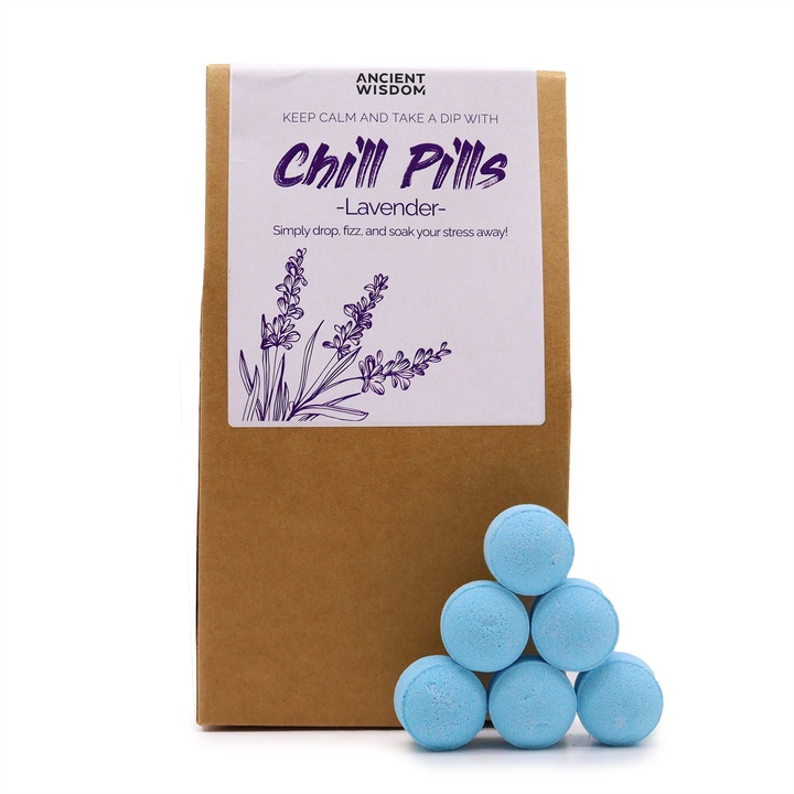 Set 30 Bombe De Baie, Ancient Wisdom, Chill Pills Lavanda, 350g