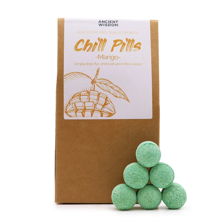 Set 30 Bombe De Baie, Ancient Wisdom, Chill Pills Mango, 350g
