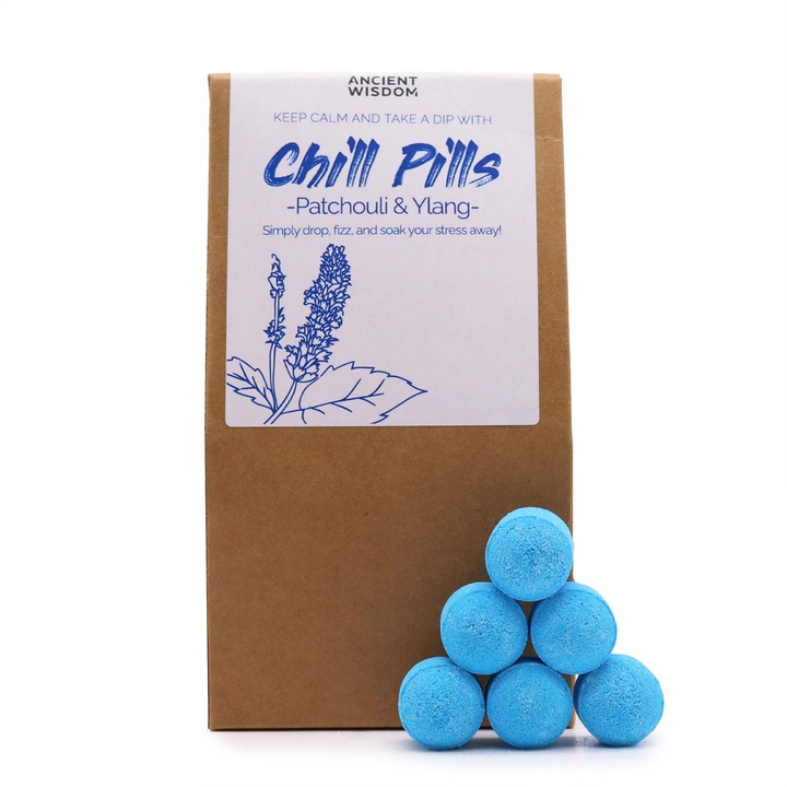 Set 30 Bombe De Baie, Ancient Wisdom, Chill Pills Ylang & Patchouli, 350g