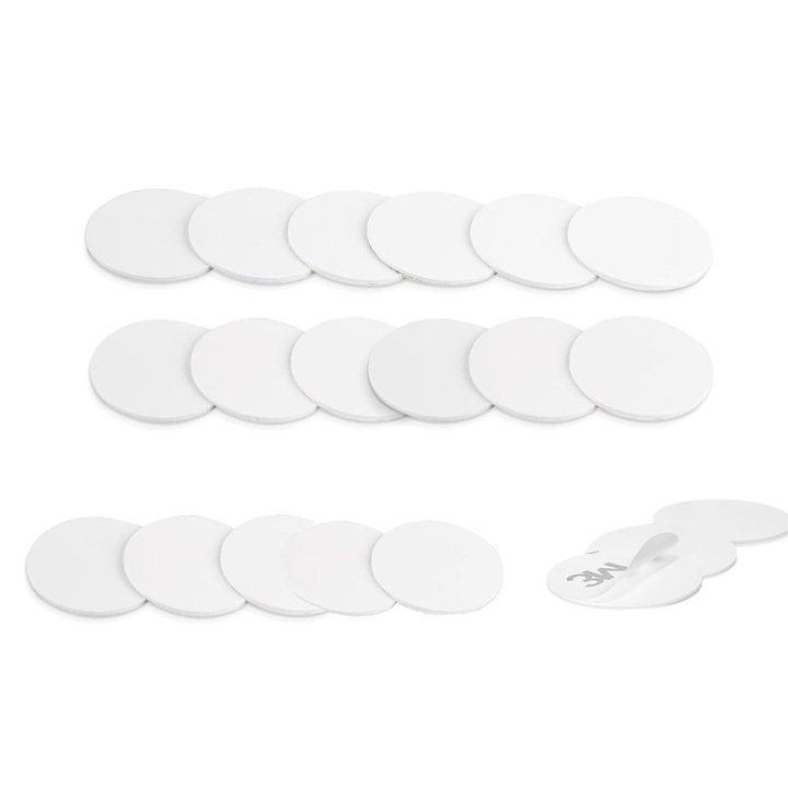 20 db öntapadó NFC címkét tartalmazó készlet, SINBINTA, A felület sima, fényes és kopásálló, Könnyen kezelhető, Alkalmas minden NFC-kompatibilis eszközhöz, köztük Amiibos, TagMo, mobiltelefonok, PVC, 25*25mm, Fehér