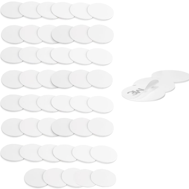 50 db öntapadó NFC címkét tartalmazó készlet, SINBINTA, A felület sima, fényes és kopásálló, Könnyen kezelhető, Alkalmas minden NFC-kompatibilis eszközhöz, beleértve Amiibos, TagMo, mobiltelefonok, PVC, 25*25mm, Fényes fehér
