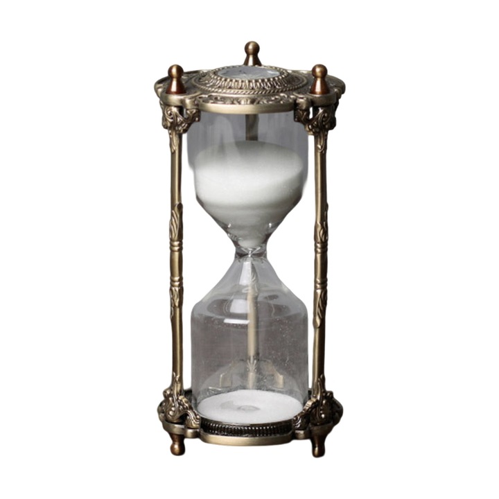 Clepsidra decorativa, Enforose, 15 minute, cu design retro, cupru