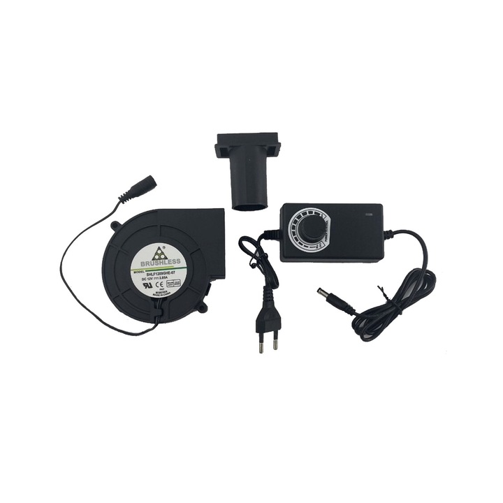 Suflanta Portabila pentru Gratar, SINBINTA, Controler de viteza 12V, Alimentare 100-240V AC, Instalare usoara, Utilizare versatila, Pentru computerul PC, camping, gatit picnic, focul semineului, Metal/Plastic, 15*3.5*9.5cm, Negru