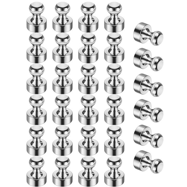 Magnet Neodim puternic Disc 12mm x 16mm, SINBINTA, Magneti Neodim rotunzi, Set de 30 bucati, Magnetism mai puternic, Foarte puternici, Prevenirea ruginii si a coroziunii, Usor de tinut, Durabil, Reutilizabile, Magnet, Argintiu