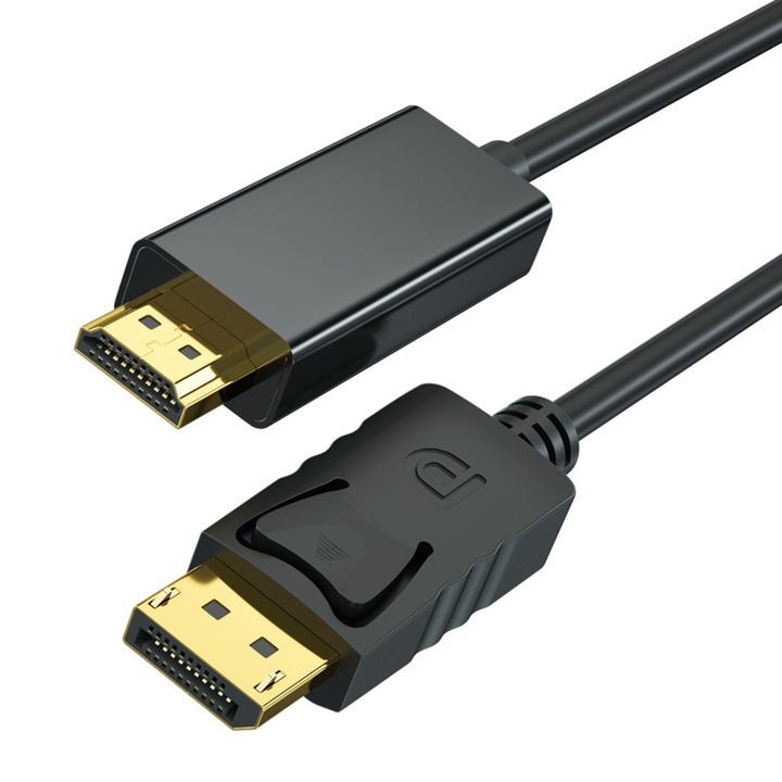 Cablu Adaptor, SINBINTA, DisplayPort DP la HDMI, Suporta rezolutie maxima 4K la 30Hz, Compatibilitate larga, Stabilitate, Plug &Play, Unidirectional, Pentru laptop, pc, placa video, Plastic ABS, 3m, Negru