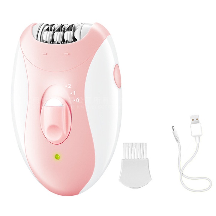 Епилатор, SINBINTA, Безболезнен, Мокро и сухо, Умна светлина, Лесен за употреба и почистване, Зареждане през USB, Ергономична форма, Трайно премахва космите от тялото, ръцете, лицето и слабините, Пластмаса, 3x4.5x18 см, Розов