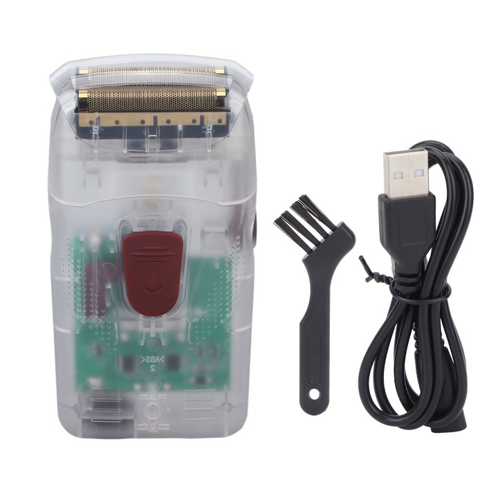 Електрическа самобръсначка Longziming, с подвижна режеща глава, водоустойчива, зареждане чрез USB, за мъже