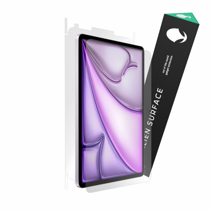 Védőfólia, kompatibilis az Apple iPad Air 6-tal, 11 hüvelykes, 2024-es, képernyő- és hátlapborítás, Alien Surface