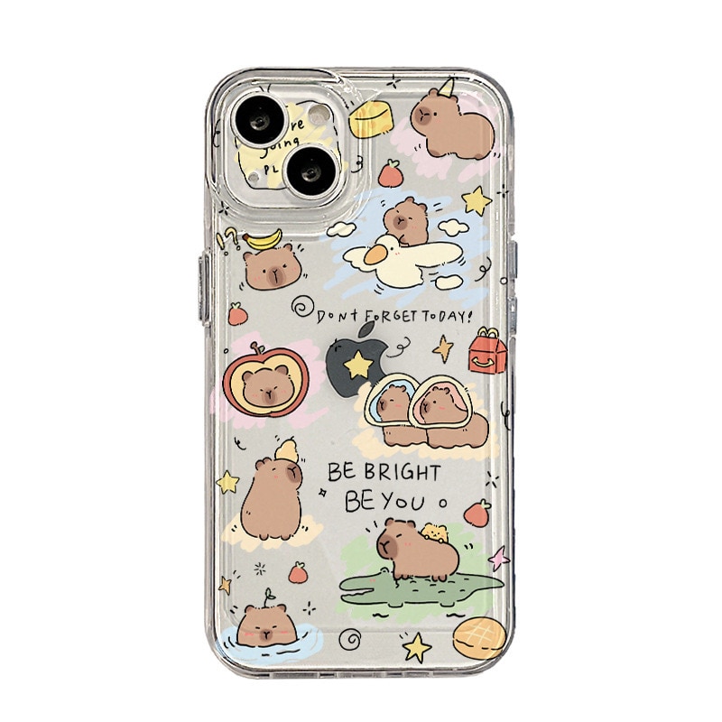 Husa protectie telefon Capybara, TPU, Pentru iPhone 16 Pro, Rezistenta la socuri, Multicolor