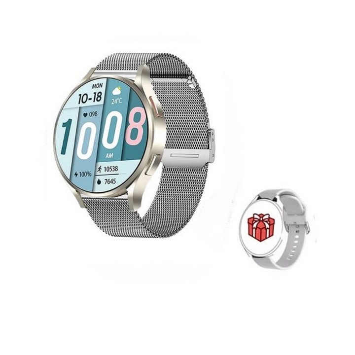 Ceas SmartWatch F8 Plus Smart Watch Titan silver Bluetooth