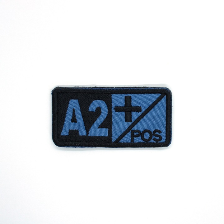 Petic brodat Brodcraft - Grupa de sange A2 pozitiv, albastru deschis, 7x3.5cm