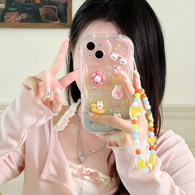 Husa protectie telefon, TPU, Cu snur, Rezistenta la socuri, Pentru iPhone 16 Plus, Multicolor