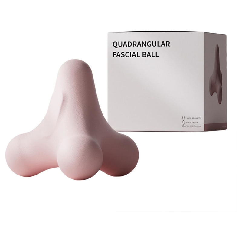 Minge de masaj pentru terapie cu puncte de declansare, eliberare miofasciala, ameliorarea fasciitei plantare, yoga, relaxare musculara profunda si reducerea durerii, instrument pentru masajul punctelor de presiune, roz
