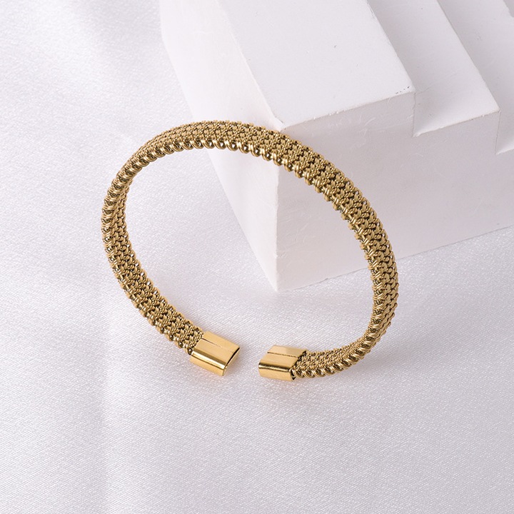 Дамска гривна, неръждаема стомана, 18к златно покритие