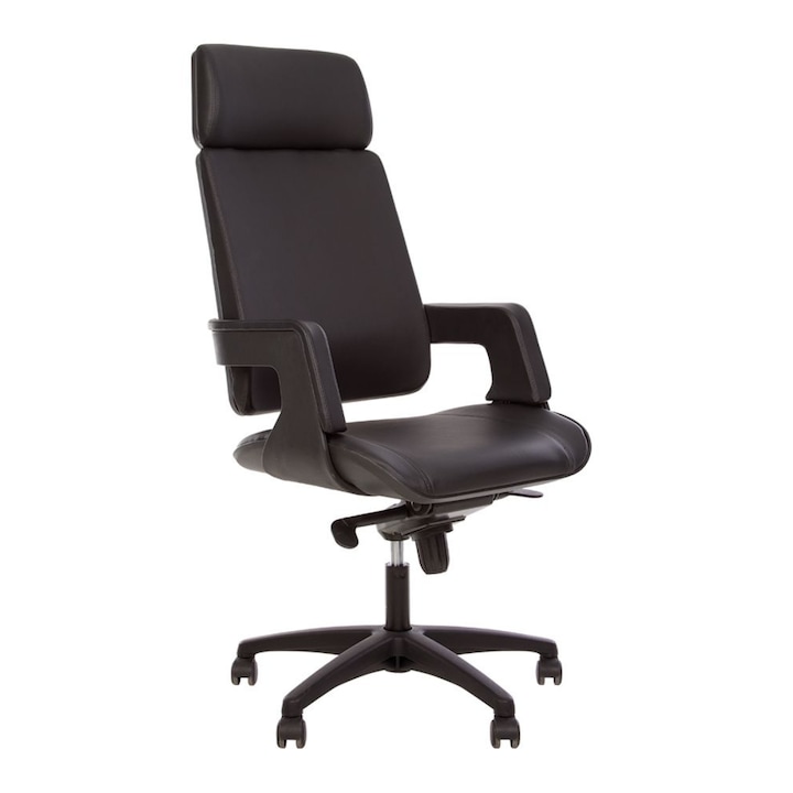 Ергономичен стол Comodo BX, Nowy Styl, Еко кожа, Черен