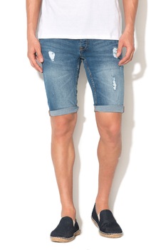 Alcott, Bermude din denim cu aspect deteriorat, Albastru azur, 2XS Alcott, Bermude din denim cu aspect deteriorat, Albastru azur, 2XS