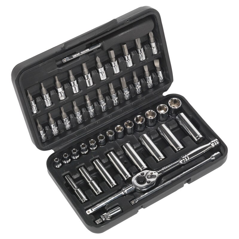 Trusa chei tubulare Sealey, actionare de 1/4”, 47 piese